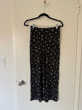 Hollister Black Floral Maxi Skirt